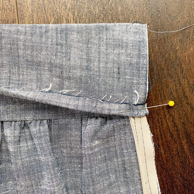 pin waistband over zipper