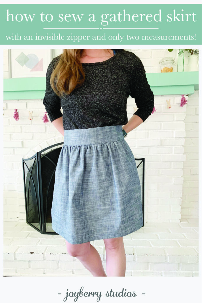 how to sew a gathered skirt without a pattern main Pinterest photo