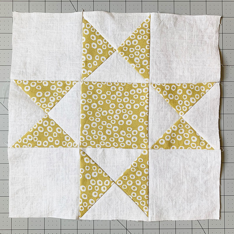 sewn Ohio star quilt block