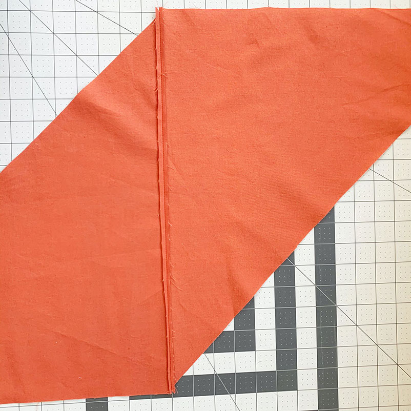 sewed side seam and pressed flat