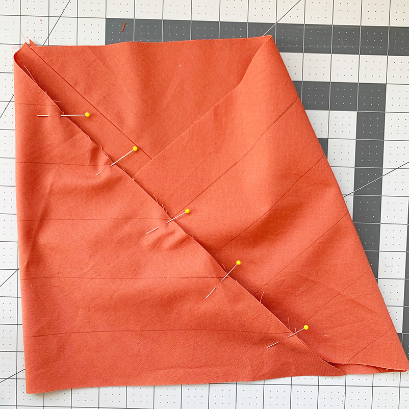 pin remaining edge of fabric