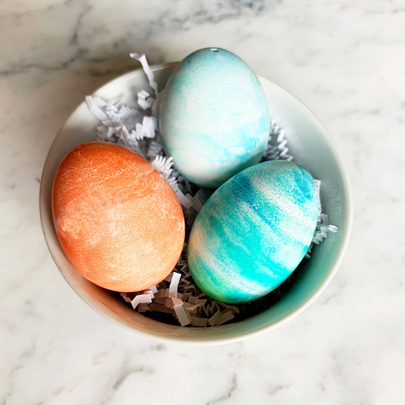 Dye Eggs with Shaving Cream & Food Coloring