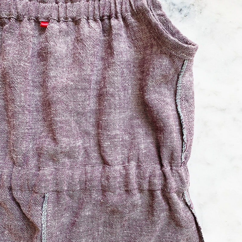 inside seams of summer romper for kids by purl soho