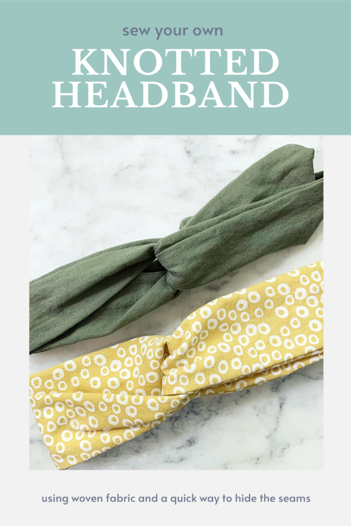 pinterest graphic for sewing a knotted headband