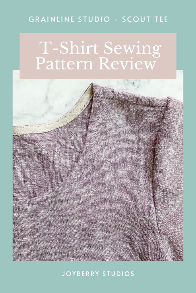 pinterest graphic for Scout Tee by Grainline Studio pattern review